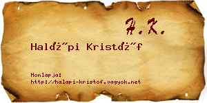 Halápi Kristóf névjegykártya