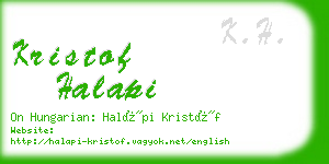 kristof halapi business card